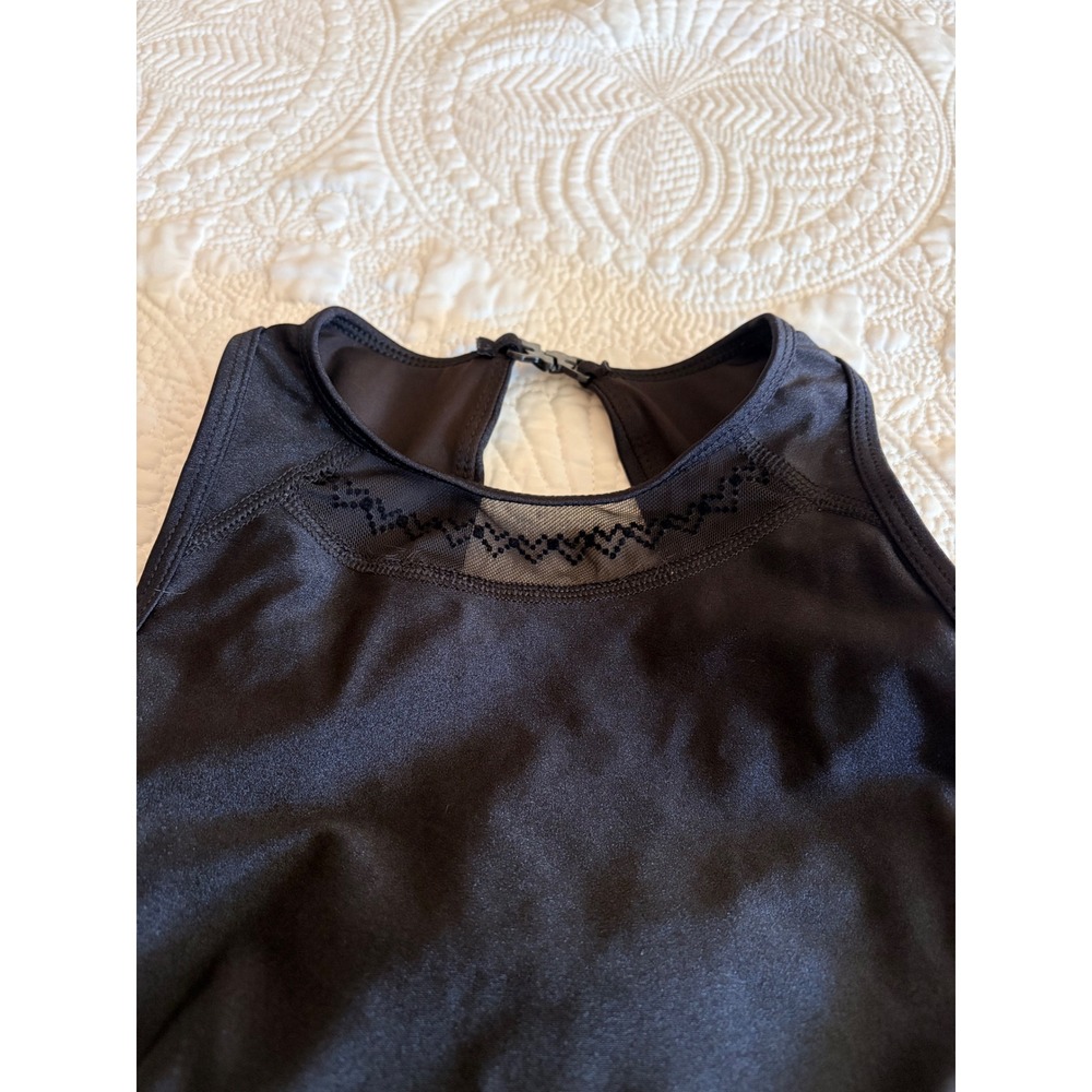 Danz N Motion Little Girls Black Dance Leotard Skirt Mesh Detail Open Back - Picture 4 of 11